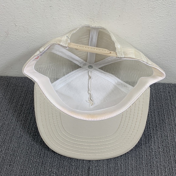 Vintage Pickering Trucker Hat Mens OSFA Tan Cream Mesh Back Snapback P Caps - Picture 9 of 14